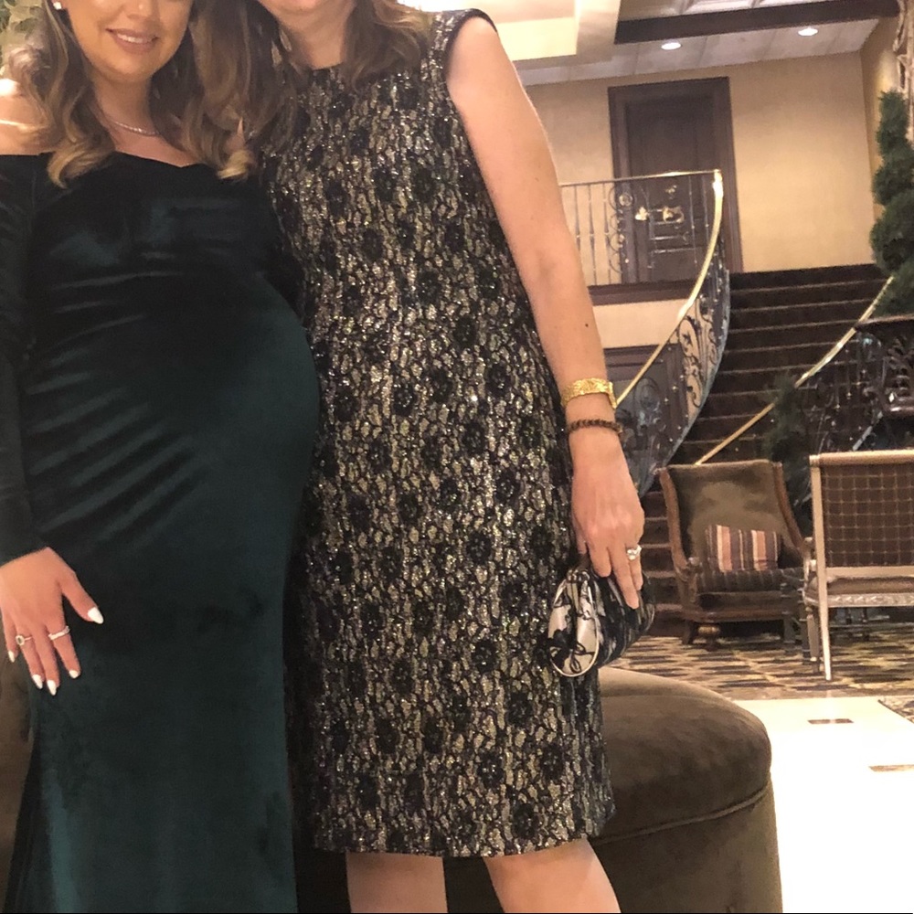 Black and silver lace shimmery dress by Tahari